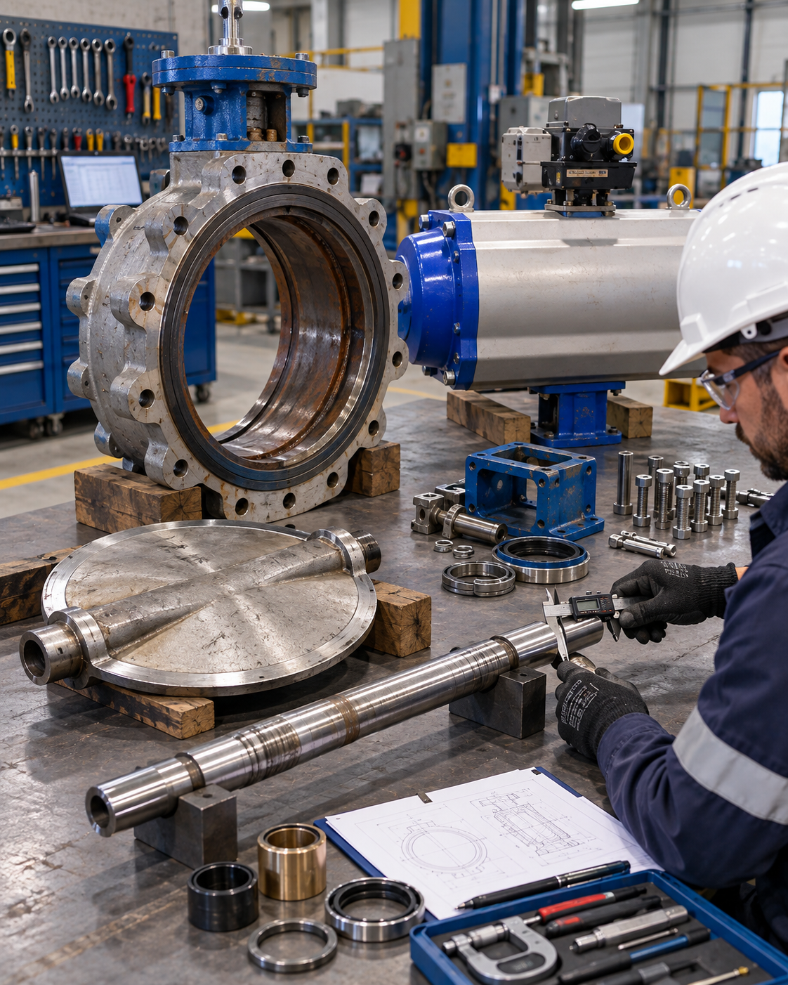 Manutenção de válvula industrial